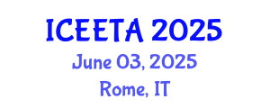 International Conference on Electrical Engineering: Theory and Application (ICEETA) June 03, 2025 - Rome, Italy