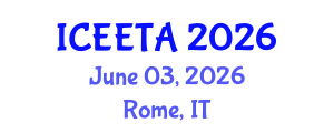 International Conference on Electrical Engineering: Theory and Application (ICEETA) June 03, 2026 - Rome, Italy