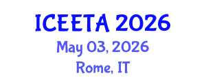 International Conference on Electrical Engineering: Theory and Application (ICEETA) May 03, 2026 - Rome, Italy