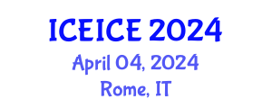 International Conference on Electrical, Instrumentation and Control Engineering (ICEICE) April 04, 2024 - Rome, Italy