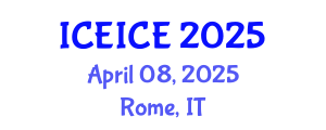 International Conference on Electrical, Instrumentation and Control Engineering (ICEICE) April 08, 2025 - Rome, Italy