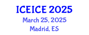 International Conference on Electrical, Instrumentation and Control Engineering (ICEICE) March 25, 2025 - Madrid, Spain