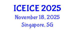 International Conference on Electrical, Instrumentation and Control Engineering (ICEICE) November 18, 2025 - Singapore, Singapore