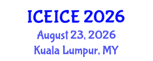 International Conference on Electrical, Instrumentation and Control Engineering (ICEICE) August 23, 2026 - Kuala Lumpur, Malaysia