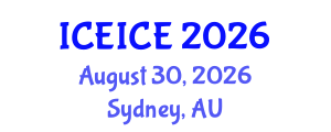 International Conference on Electrical, Instrumentation and Control Engineering (ICEICE) August 30, 2026 - Sydney, Australia