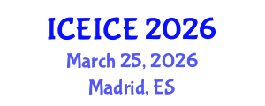 International Conference on Electrical, Instrumentation and Control Engineering (ICEICE) March 25, 2026 - Madrid, Spain