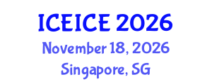 International Conference on Electrical, Instrumentation and Control Engineering (ICEICE) November 18, 2026 - Singapore, Singapore