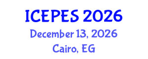 International Conference on Electrical Power and Energy Systems (ICEPES) December 13, 2026 - Cairo, Egypt International Conference on Electrical Power and Energy Systems (ICEPES) December 13, 2026 - Cairo, Egypt