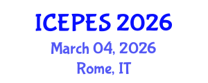 International Conference on Electrical Power and Energy Systems (ICEPES) March 04, 2026 - Rome, Italy