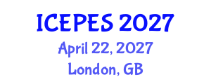 International Conference on Electrical Power and Energy Systems (ICEPES) April 22, 2027 - London, United Kingdom International Conference on Electrical Power and Energy Systems (ICEPES) April 22, 2027 - London, United Kingdom