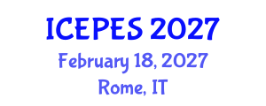 International Conference on Electrical Power and Energy Systems (ICEPES) February 18, 2027 - Rome, Italy International Conference on Electrical Power and Energy Systems (ICEPES) February 18, 2027 - Rome, Italy