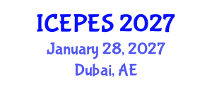 International Conference on Electrical Power and Energy Systems (ICEPES) January 28, 2027 - Dubai, United Arab Emirates International Conference on Electrical Power and Energy Systems (ICEPES) January 28, 2027 - Dubai, United Arab Emirates