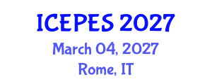 International Conference on Electrical Power and Energy Systems (ICEPES) March 04, 2027 - Rome, Italy International Conference on Electrical Power and Energy Systems (ICEPES) March 04, 2027 - Rome, Italy