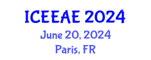 International Conference on Electrochemical Engineering and Applied Electrochemistry (ICEEAE) June 20, 2024 - Paris, France