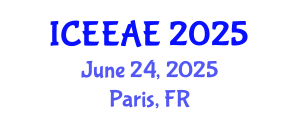 International Conference on Electrochemical Engineering and Applied Electrochemistry (ICEEAE) June 24, 2025 - Paris, France