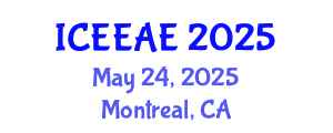 International Conference on Electrochemical Engineering and Applied Electrochemistry (ICEEAE) May 24, 2025 - Montreal, Canada