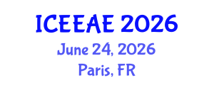 International Conference on Electrochemical Engineering and Applied Electrochemistry (ICEEAE) June 24, 2026 - Paris, France