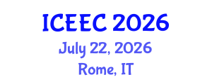 International Conference on Electrochemistry and Electroanalytical Chemistry (ICEEC) July 22, 2026 - Rome, Italy