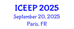 International Conference on Electrochemistry and Electrochemical Processes (ICEEP) September 20, 2025 - Paris, France