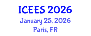 International Conference on Electrochemistry and Energy Storage (ICEES) January 25, 2026 - Paris, France