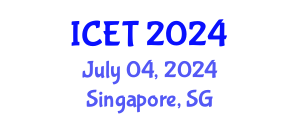 International Conference on Electrochemistry and Technology (ICET) July 04, 2024 - Singapore, Singapore