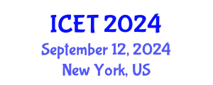 International Conference on Electrochemistry and Technology (ICET) September 09, 2024 - New York, United States