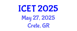 International Conference on Electrochemistry and Technology (ICET) May 27, 2025 - Crete, Greece