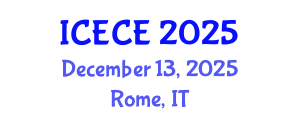 International Conference on Electronics and Communication Engineering (ICECE) December 13, 2025 - Rome, Italy