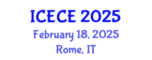 International Conference on Electronics and Communication Engineering (ICECE) February 18, 2025 - Rome, Italy