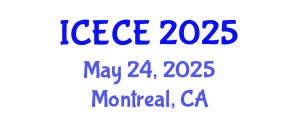 International Conference on Electronics and Communication Engineering (ICECE) May 24, 2025 - Montreal, Canada