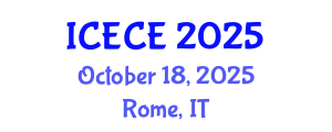 International Conference on Electronics and Communication Engineering (ICECE) October 18, 2025 - Rome, Italy