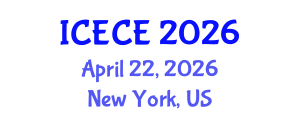 International Conference on Electronics and Communication Engineering (ICECE) April 22, 2026 - New York, United States