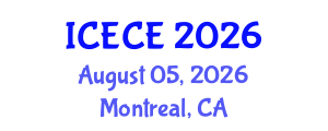 International Conference on Electronics and Communication Engineering (ICECE) August 05, 2026 - Montreal, Canada