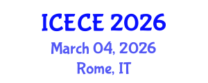 International Conference on Electronics and Communication Engineering (ICECE) March 04, 2026 - Rome, Italy