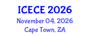 International Conference on Electronics and Communication Engineering (ICECE) November 04, 2026 - Cape Town, South Africa