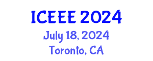 International Conference on Electronics and Electrical Engineering (ICEEE) July 18, 2024 - Toronto, Canada