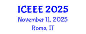 International Conference on Electronics and Electrical Engineering (ICEEE) November 11, 2025 - Rome, Italy