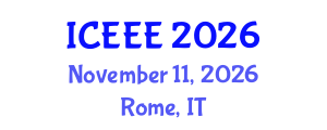 International Conference on Electronics and Electrical Engineering (ICEEE) November 11, 2026 - Rome, Italy