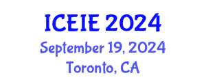 International Conference on Electronics and Information Engineering (ICEIE) September 19, 2024 - Toronto, Canada