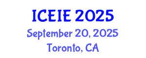 International Conference on Electronics and Information Engineering (ICEIE) September 20, 2025 - Toronto, Canada