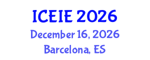 International Conference on Electronics and Information Engineering (ICEIE) December 16, 2026 - Barcelona, Spain International Conference on Electronics and Information Engineering (ICEIE) December 16, 2026 - Barcelona, Spain