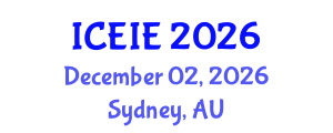 International Conference on Electronics and Information Engineering (ICEIE) December 02, 2026 - Sydney, Australia International Conference on Electronics and Information Engineering (ICEIE) December 02, 2026 - Sydney, Australia