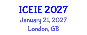 International Conference on Electronics and Information Engineering (ICEIE) January 21, 2027 - London, United Kingdom International Conference on Electronics and Information Engineering (ICEIE) January 21, 2027 - London, United Kingdom