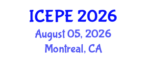 International Conference on Electronics and Power Engineering (ICEPE) August 05, 2026 - Montreal, Canada