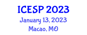 International Conference on Electronics and Signal Processing (ICESP) January 13, 2023 - Macao, Macao