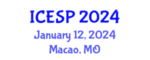 International Conference on Electronics and Signal Processing (ICESP) January 12, 2024 - Macao, Macao International Conference on Electronics and Signal Processing (ICESP) January 12, 2024 - Macao, Macao