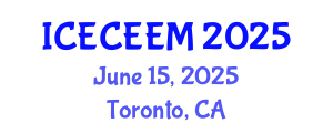 International Conference on Electronics, Communication Engineering and Electronic Media (ICECEEM) June 15, 2025 - Toronto, Canada