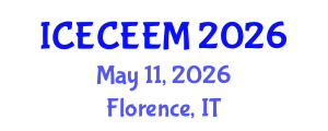 International Conference on Electronics, Communication Engineering and Electronic Media (ICECEEM) May 11, 2026 - Florence, Italy International Conference on Electronics, Communication Engineering and Electronic Media (ICECEEM) May 11, 2026 - Florence, Italy