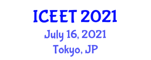 International Conference on Electronics Engineering and Technology (ICEET) July 16, 2021 - Tokyo, Japan