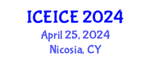 International Conference on Electronics, Information and Communication Engineering (ICEICE) April 25, 2024 - Nicosia, Cyprus